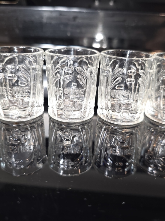None Other - Classic Clear Glass Measuring Shot Glasses — Set of 4